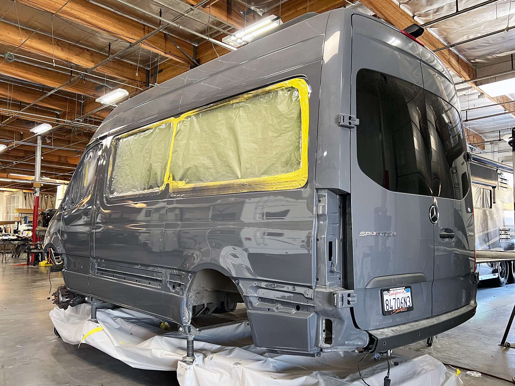 Replacement body panel fitted before final bonding