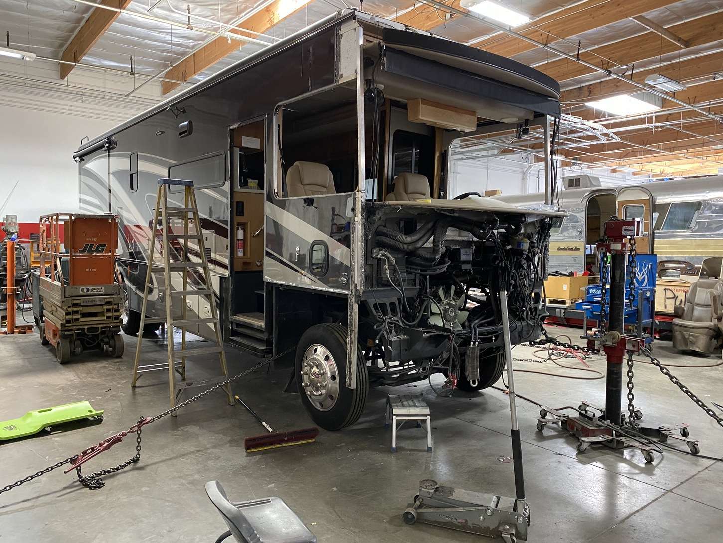 Estimator walking a customer through a damage assessment