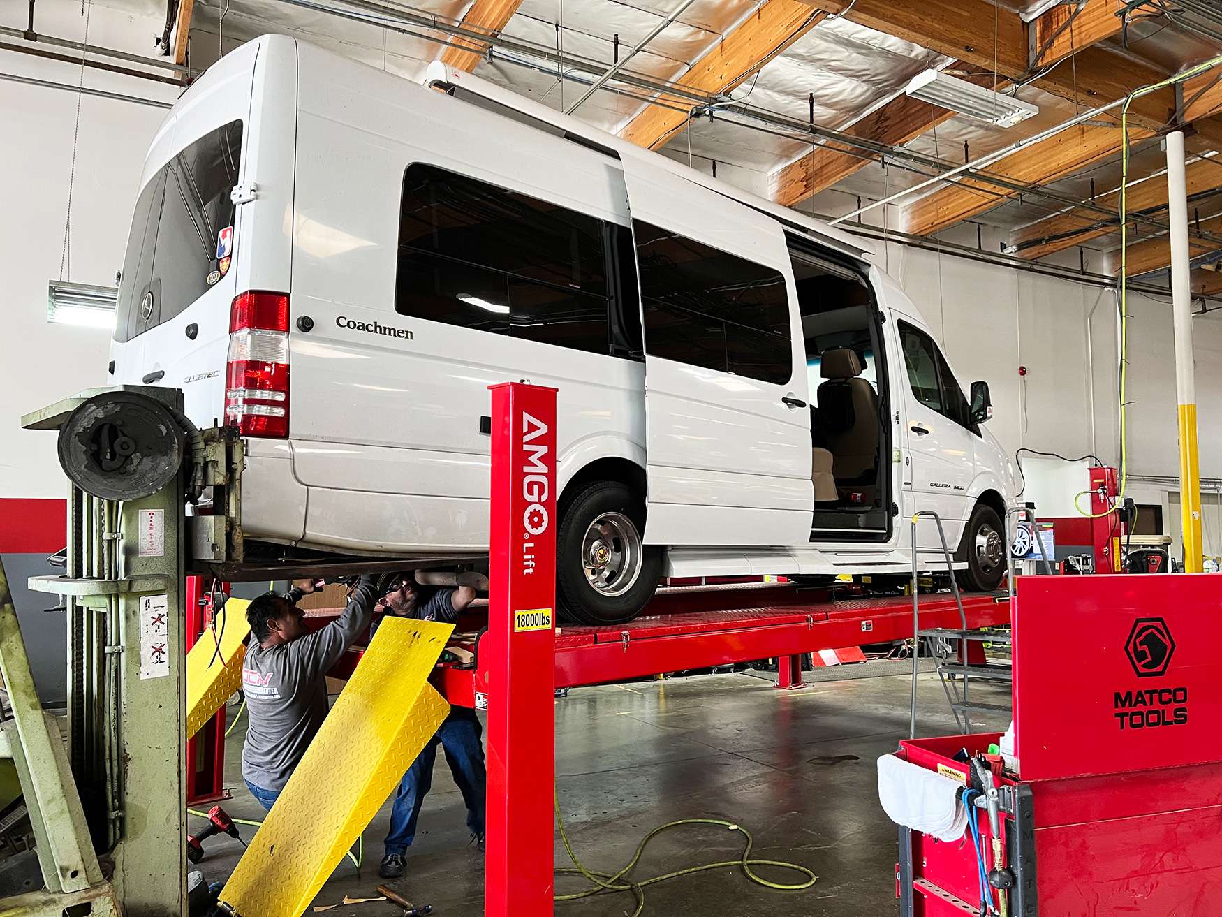 Commercial cargo van receiving panel repair